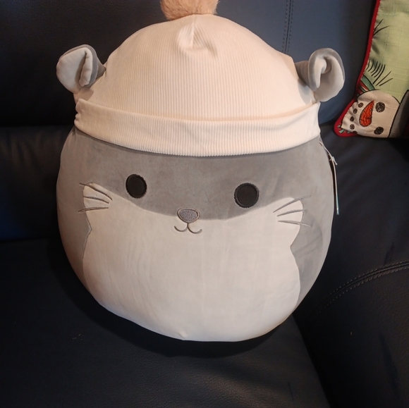 Squishmallows 16 Inch Camilo The Grey Chinchilla With Beanie - Picture 2 of 6